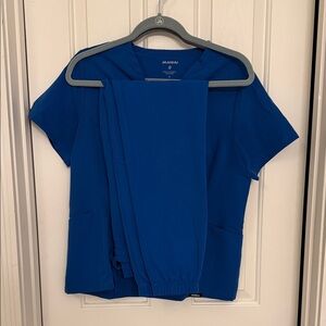 Jaanuu Women's Vibrant Blue Short Sleeve Top and bottom